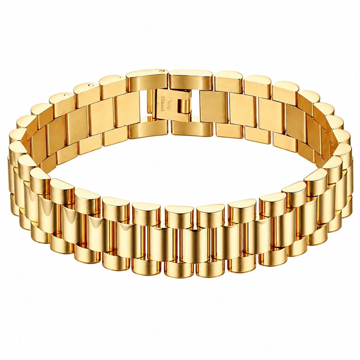 Triple Link Bracelet gold by Emils Jewellery Online shop  Premium water and sweat proof bracelet. Perfect for watch enthusiasts and collectors. For men
