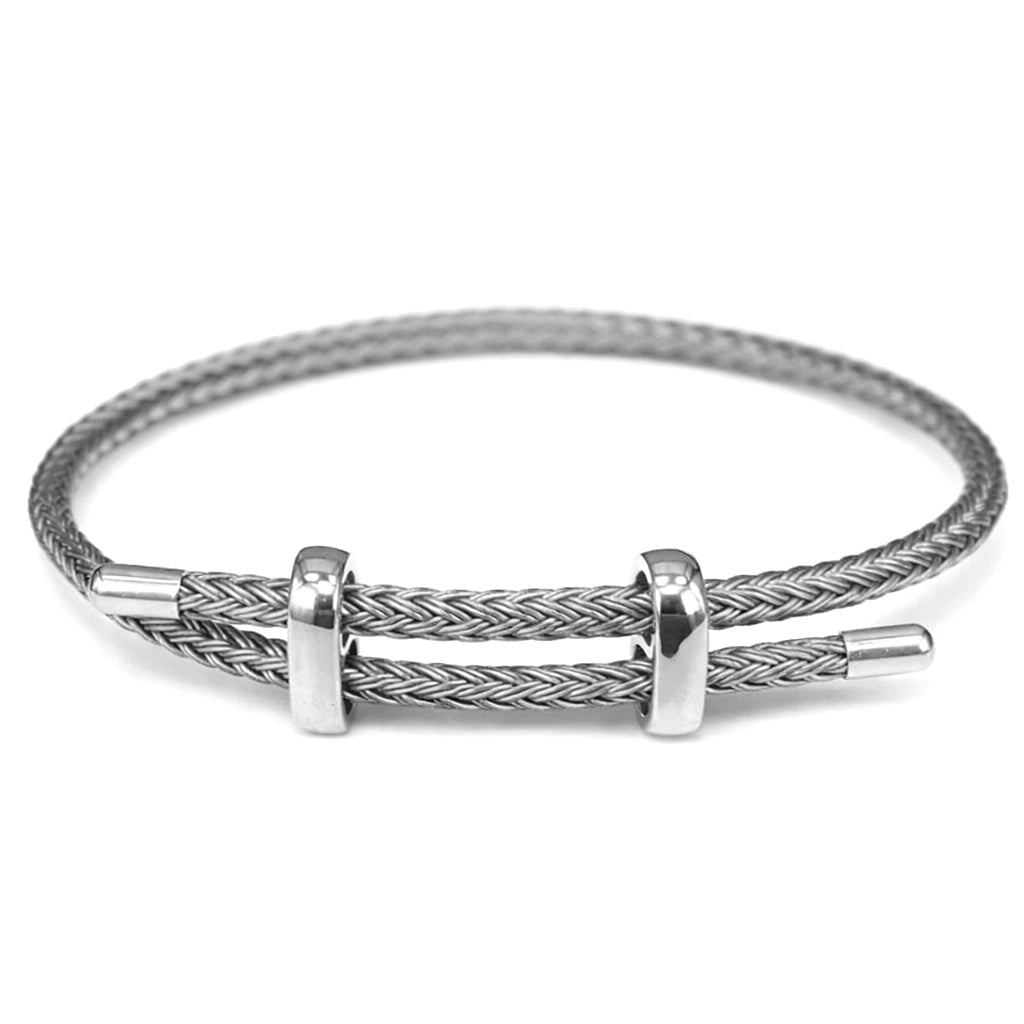 Woven steel rope bracelet silver edition | Emils Jewellery