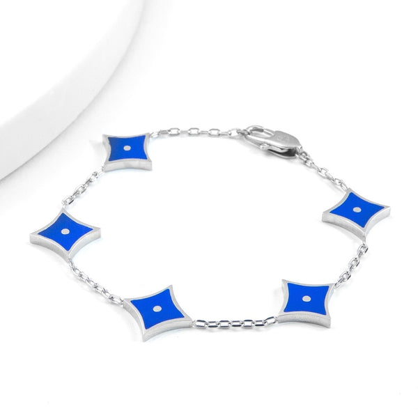 Iconic Rhombus Bracelet blue Emils Jewellery premium jewelry shop