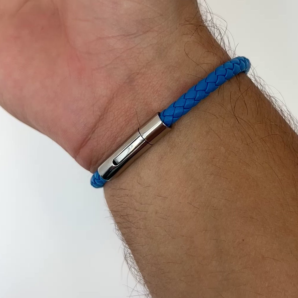 Couro nail bracelet azul Emils Jewellery Loja online