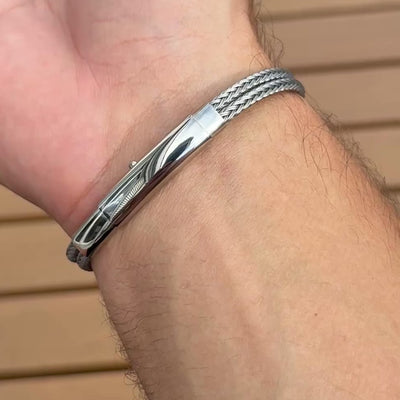 Woven steel rope bangle Emils Jewellery Online Shop bracelet Water proof bracelet for men