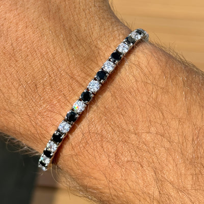 Tennis bracelet 4mm white and black Emils Jewellery Online Shop