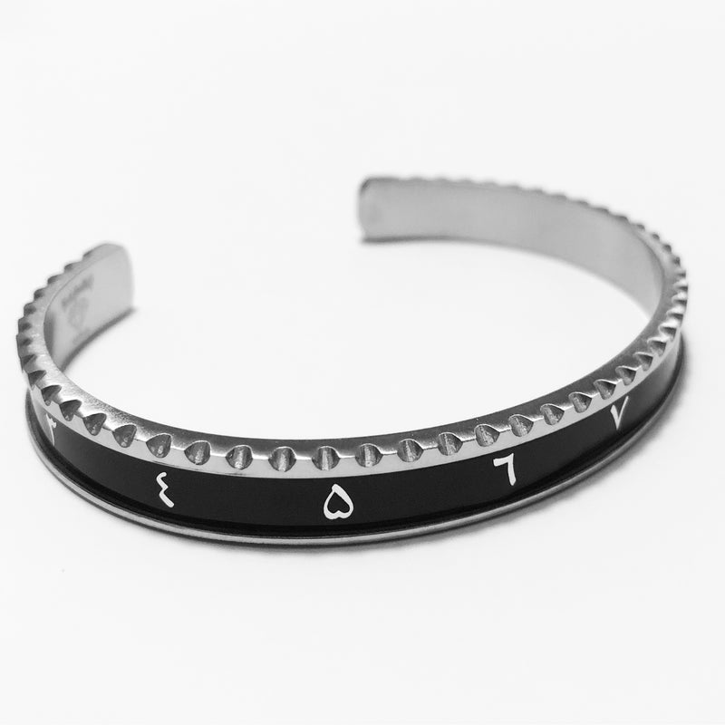 Arabic-Hindu Speed bracelet silver black - Emils Jewellery