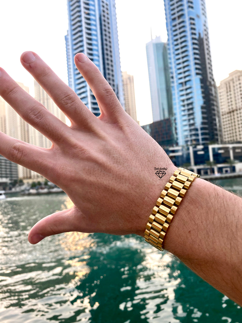 Gold President bracelet at Marina Bay in Dubai