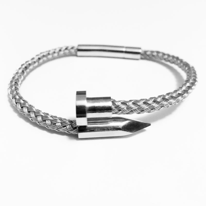Woven steel Nail bracelet - Emils Jewellery Stainless steel bracelet