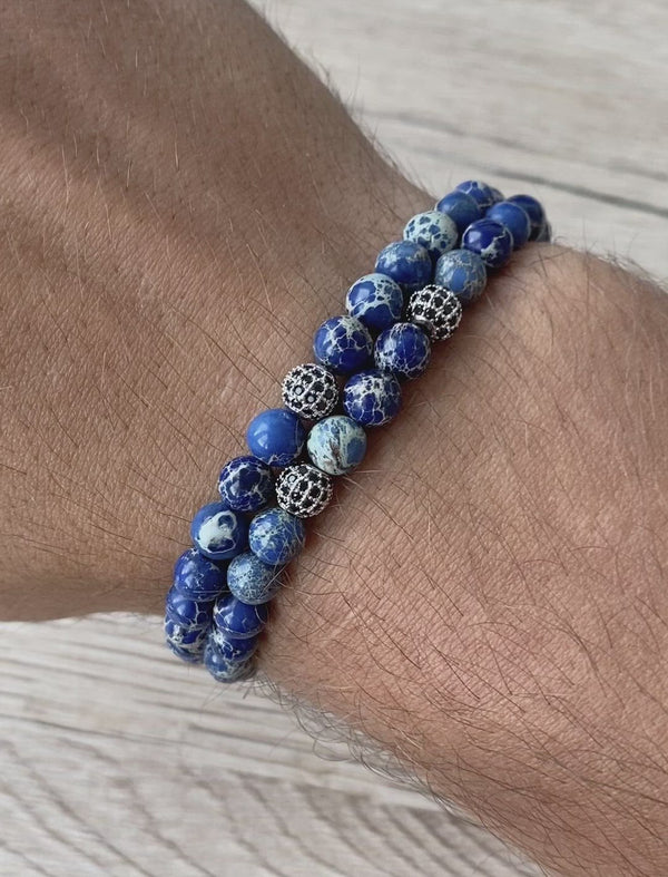 Wrap bracelet blue sea sediment