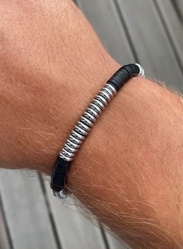Polyclay beads bracelet black