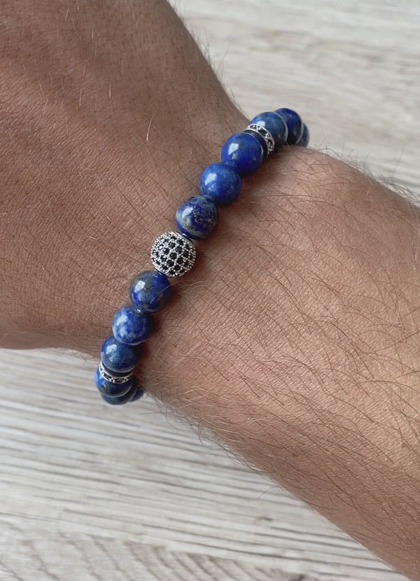 Big beads bracelet lapis lazuli