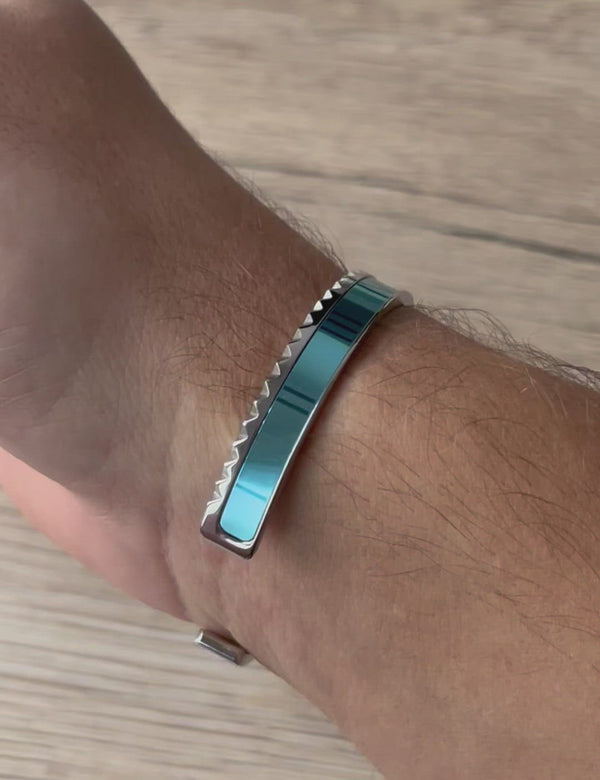 Roman Speed bracelet silver ice blue bezel style