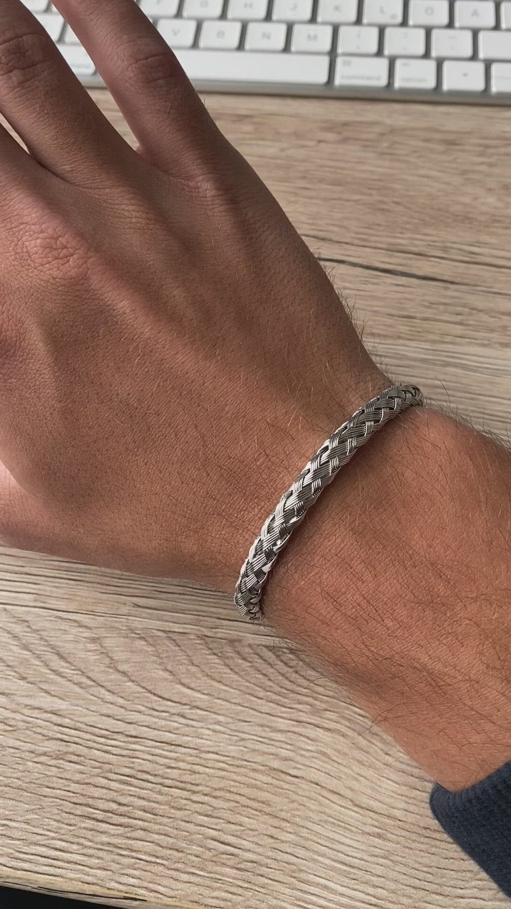 Video showing the Emils Jewellery titan bangle stainless steel bracelet