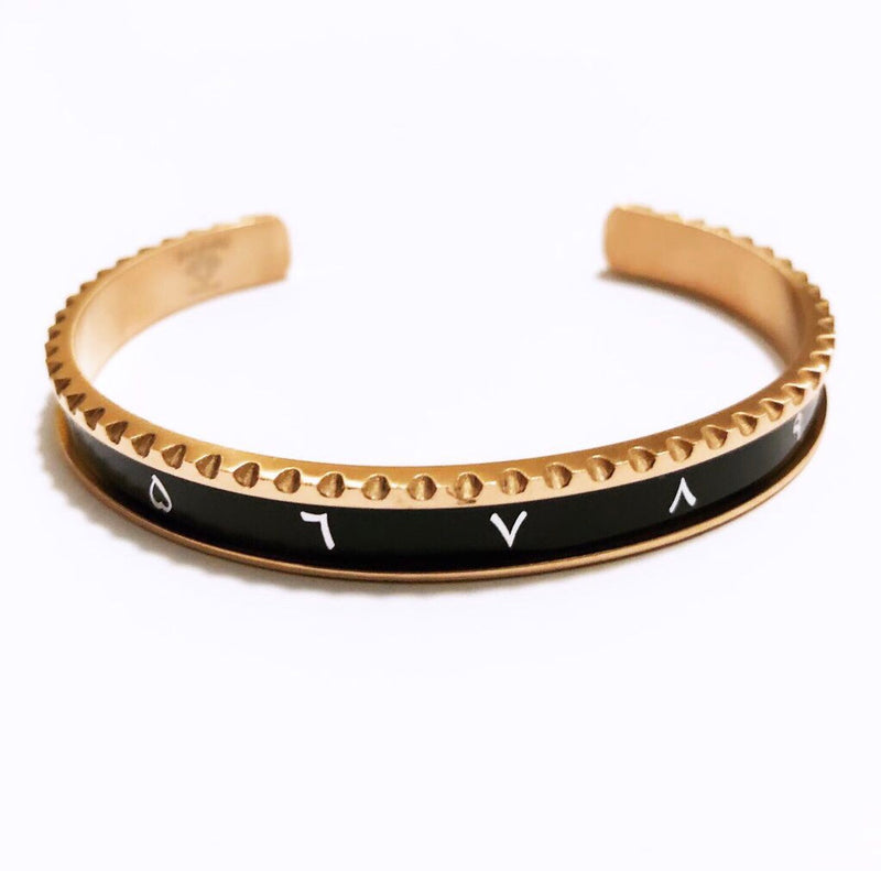 Arabic-Hindu Speed bracelet rose gold black - Emils Jewellery