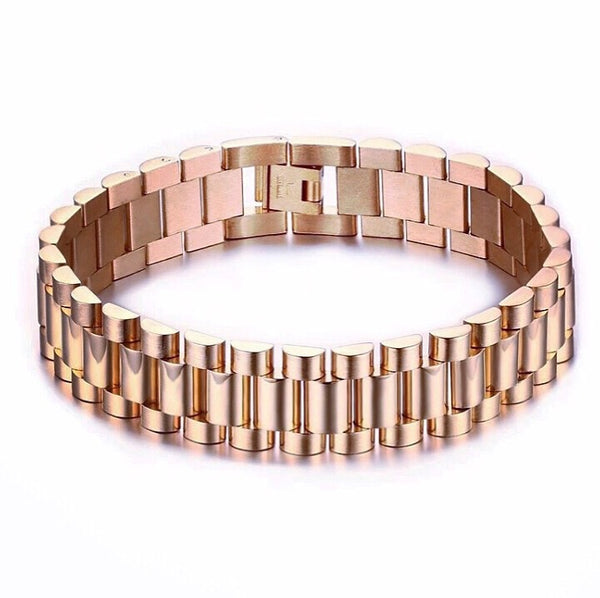 President bracelet rose gold - Emils Jewellery stainless steel